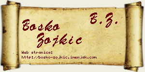 Boško Zojkić vizit kartica